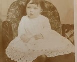 Cabinet Card Photo Adorable Child White Dress in Chair Hillsboro ND Shri... - $3.51