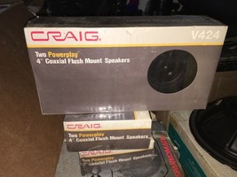 craig two powerplay 4&quot; coaxial flush mount speakers V424 RARE VINTAGE - £140.03 GBP