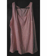 Woman&#39;s Ladies Pink Blouse Tank Top w/ Sparkle Discs Sz: 0X - $288.59 MXN