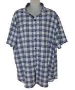 Michael Strahan Slim Fit Floral Plaid Button Up Short Sleeve Shirt Size XXL - €22,64 EUR