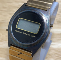 VTG National Semiconductor Digital Quartz Watch Men Gold Tone~For Parts ... - $26.59