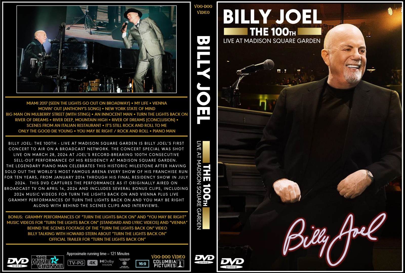 Billy Joel The 100th - Live At Madison Square Garden DVD March 28, 2024 Concert Item image 2