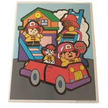Firetruck Puzzle Fisher Price Little People Jigsaw 97 Cardboard Engine Vintage - £6.21 GBP