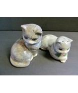 Grey White Kitty Cat Salt &amp; Pepper Shakers Made USA Treasure Craft Large - $28.85 CAD