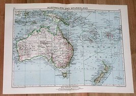 1932 Original Vintage Map Of Australia New Guinea New Zealand - $24.22