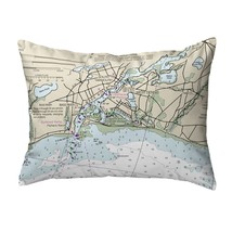 Betsy Drake Bass River, MA Nautical Map Noncorded Indoor Outdoor Pillow 16x20 - $54.44