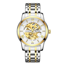 Automatic Mechanical Watch Men&#39;s Hollow-Out Wrist Watch Steel Band Business Lumi - £45.56 GBP