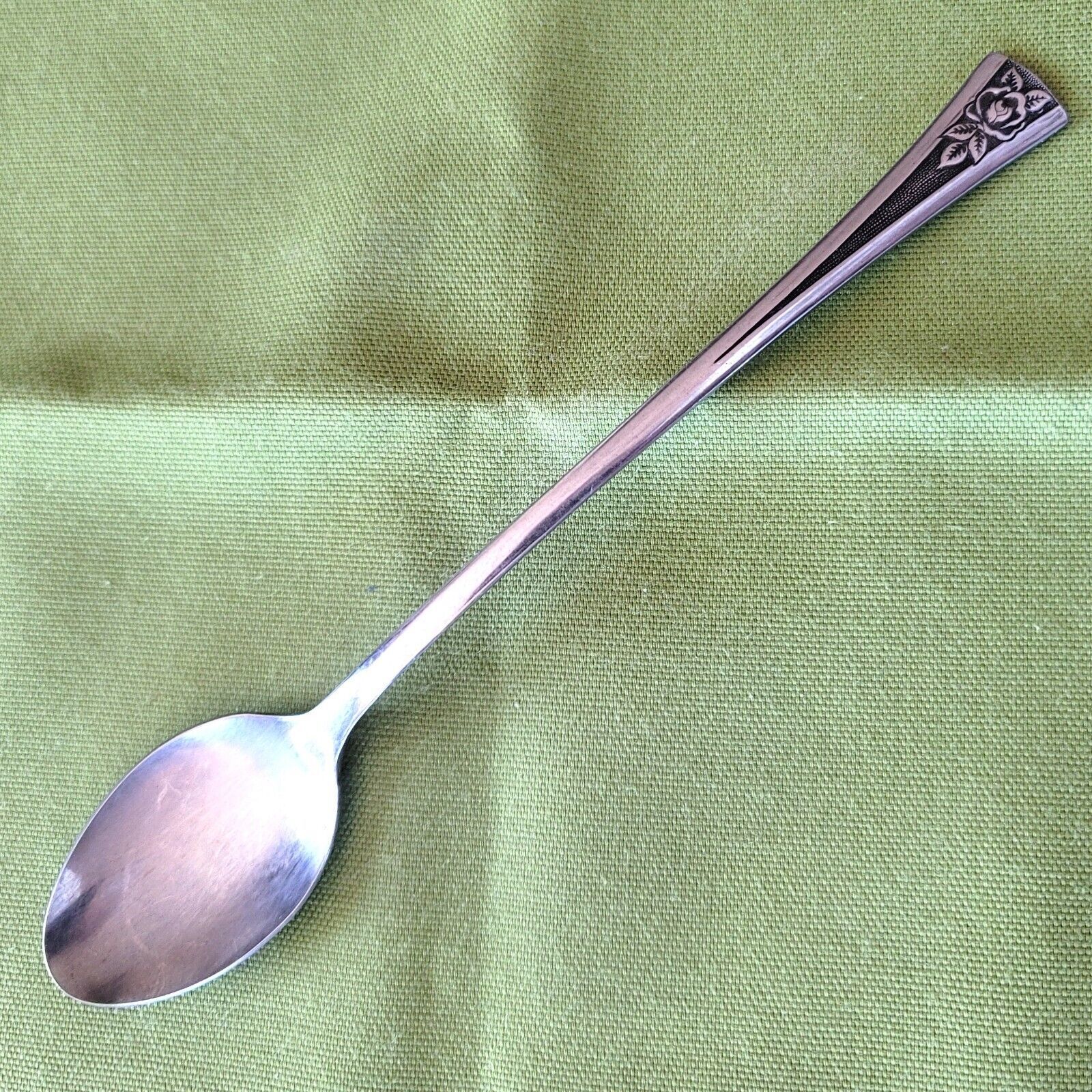 Oneida Northland Stainless Pasadena Pattern Iced Teaspoon Korea 7 3/8&quot; Rose - £2.97 GBP