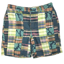 Brooks Brothers Patchwork Plaid Madras Bermuda Shorts 35 True Fit Mens Cotton - £22.69 GBP