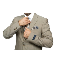 Mens TOMMY HILFIGER Suit Wool Blend 2 Button Side Vent Shark Texture 0106 Tan image 13
