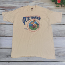 Vtg Quilt Shop Hop Cottage Core White XXL Short Sleeve T-Shirt Texas 1999 - £19.57 GBP