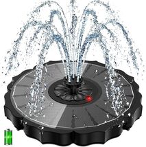 Rechargeable Solar Fountain with 7 Fountain Styles: Ideal for Outdoor Re... - $68.26