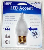 Accent Led 1.1W CA9.5 Frosted Flame-Tip Candelabra Bulb E26 BPEFF/LED 20-LEDS - $7.88