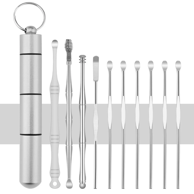 Ear wax remover ear cleaning kit stainless steel spiral earpick wax remover curette ear thumb200