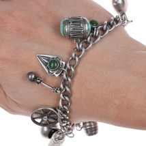 Vintage Southwestern/Native American Sterling and turquoise charm bracelet - £232.60 GBP