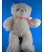 Pink &amp; White Plush Teddy Bear 16&quot; Very soft snuggly Build A Bear BAB - $236.18 MXN