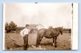 RPPC Farm Scene Farmer Horse Named Subject William Weiss Vacation? Postcard Q7 - £8.14 GBP