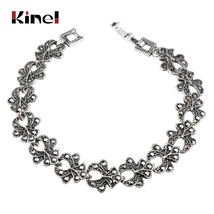 Kinel Indian Woman Bohemian Ethnic Jewelry Silver Color Bracelets Gray Crystal S - $12.90