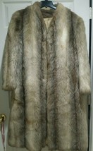 Ladies Vintage Del Bene CREAM, TAN, BROWN Faux Mink Fur Coat LARGE - $179.99