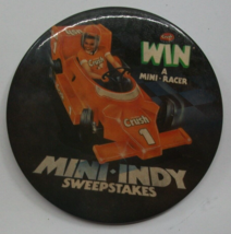 Orange Crush Mini Indy Racer Sweepstakes 4&quot; Vintage Pinback Pin Button - £11.13 GBP