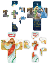 Children&#39;s Easter and Christmas Nativity Cross Shaped Puzzle Magnet Set ... - £9.40 GBP