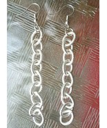 Women&#39;s Fashion Long Silver Chunky Thick Chain Link Dangle Hip Hop Earri... - £7.84 GBP