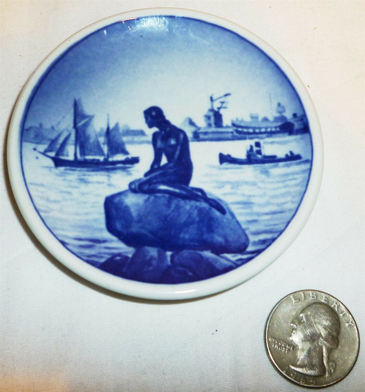 VINTAGE ROYAL COPENHAGEN PORCELAIN LANGELINE MERMAID COLLECTIBLE MINIATU... - $12.00