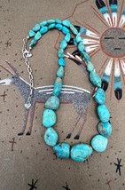 Jay King Southwest Sterling Silver Natural Blue Turquoise Nugget Beaded Necklace - £96.21 GBP