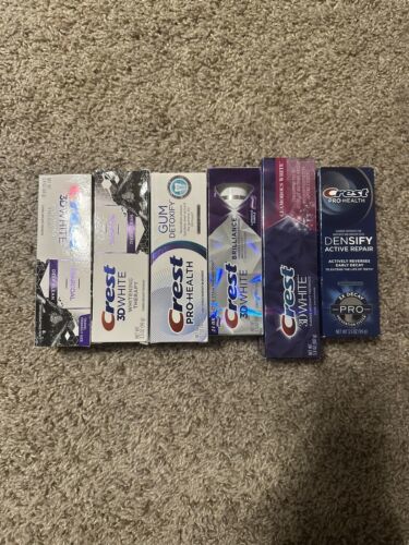Mix Lot Of 6 Crest Pro Health Tooth Paste & 1 3D White Charcoal, White Therapy - $18.69