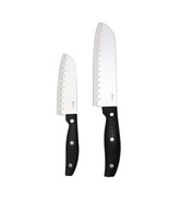 Oster Granger 2 Piece Stainless Steel Santoku Knife Set with Black Handles - $52.31 CAD