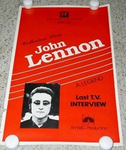 John Lennon Last Interview Poster Vintage Promo NBC Production - £78.65 GBP