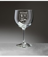 McDonald Irish Coat of Arms Red Wine Glasses - Set of 4 (Sand Etched) - $93.00 CAD