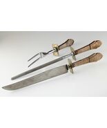 Juego De Tallado De Plata Esterlina Con Tenedor, Cuchillo Y Afilador - $2,885.52 MXN