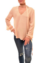 Finders Keepers Womens Blouse Long Sleeve Curtis Elegant Stylish Wheat Size S - $48.49