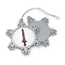 Brown and Purple Sword Pewter Snowflake Ornament - £12.77 GBP