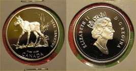 1996 Canada Frosted Silver Little Wild Ones Moose Calf  Half Dollar Proof - $17.99