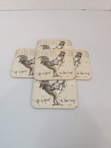 Coasters Roosters Chicken Bird Set of 5 Legacy Farmhouse Corked Country - £8.86 GBP