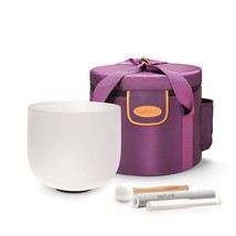 F Note Crystal Singing Bowl Heart Chakra 10 Inch With Heavy Duty Carrying Case A - £157.46 GBP
