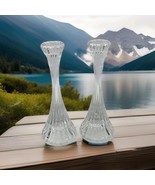 Pair Of Mikasa Crystal Taper Candle Holders 8&quot; TALL Park Lane Wedding Gift - $513.95 MXN