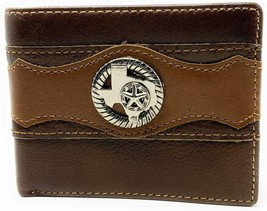 Texas West Tooled Texas State Map Genuine Glossy Leather Men&#39;s Wallet - $26.99