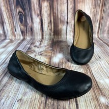 Lucky Brand ERIN Womens Size 7 Black Leather Ballet Flats Slip on Casual... - £22.40 GBP