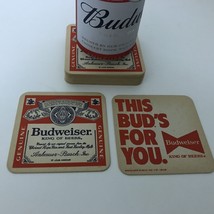 Vtg Budweiser Coasters Cardboard THIS BUD'S FOR YOU Lot of 16 1980's Bar Cave - $12.16