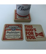 Vtg Budweiser Coasters Cardboard THIS BUD&#39;S FOR YOU Lot of 16 1980&#39;s Bar... - £9.56 GBP