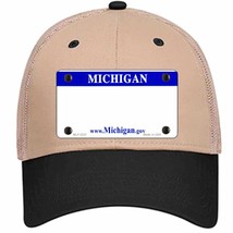 Michigan State Blank Novelty Khaki Mesh License Plate Hat - £22.79 GBP