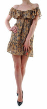 For Love &amp; Lemons Womens Dress Pia Off Shoulder Mini Elegant Mustard Size S - £92.37 GBP