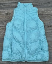 Xersion Women&#39;s Packable Puffer Vest Turquoise Blue, Nylon, Size Medium - £14.01 GBP