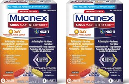 Maximum Strength Mucinex Sinus-Max Pressure, Pain &amp; Cough &amp; Nightshift Sinus Cap - £37.56 GBP
