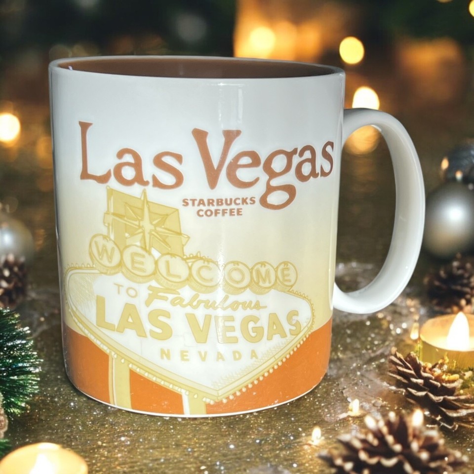 Starbucks Las Vegas Global Icon City Mug 2011 Brown White Nevada 18Oz VE... - $19.99