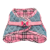 Step-In Denim Dog Harness - Pink Plaid(D0102H53XW8.) - £20.76 GBP