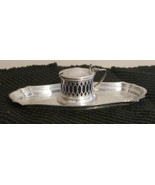 Sheffield Silver plate Sugar Salt Bowl &amp; Tray    Centerpiece    - $20.25